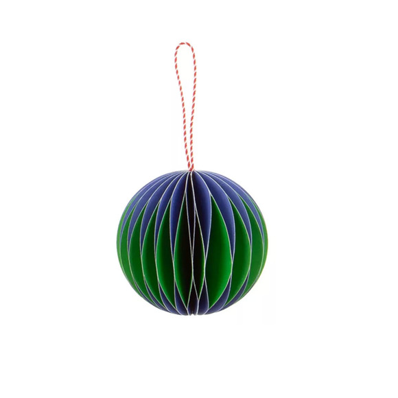 Christmas 3" Colorful Paper Ornaments Set of 4 Large Round Hanging H For Happy - Picture 2 of 3